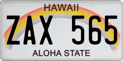 HI license plate ZAX565