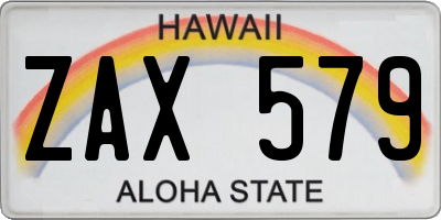 HI license plate ZAX579