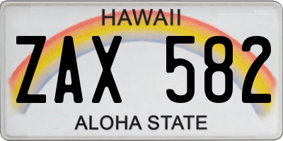 HI license plate ZAX582