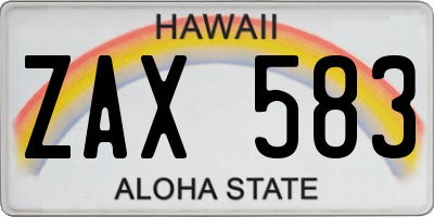 HI license plate ZAX583