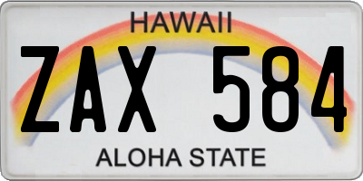HI license plate ZAX584