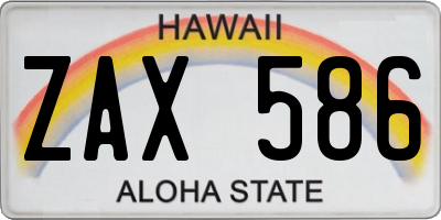 HI license plate ZAX586