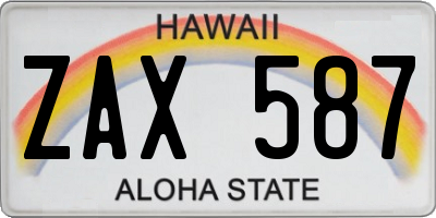 HI license plate ZAX587