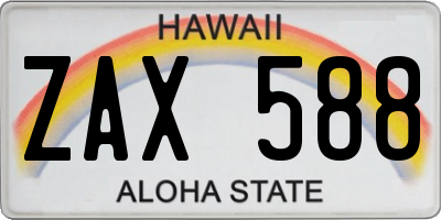 HI license plate ZAX588