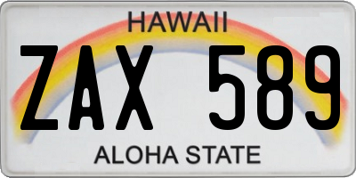 HI license plate ZAX589