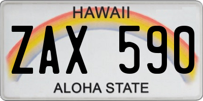 HI license plate ZAX590