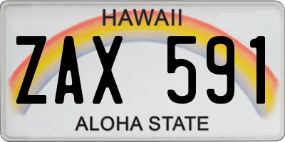 HI license plate ZAX591
