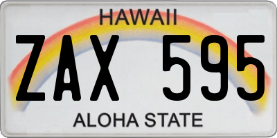 HI license plate ZAX595