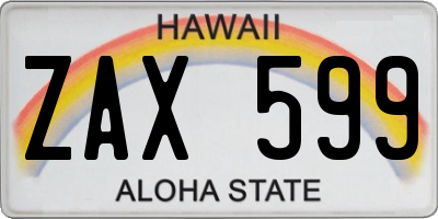 HI license plate ZAX599