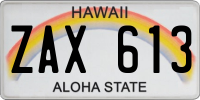 HI license plate ZAX613