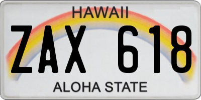 HI license plate ZAX618