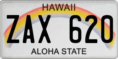 HI license plate ZAX620