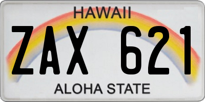 HI license plate ZAX621