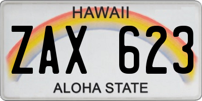 HI license plate ZAX623
