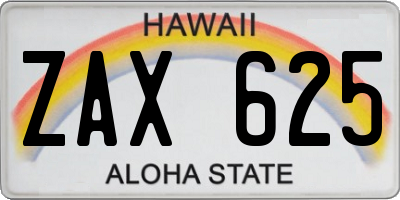 HI license plate ZAX625