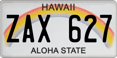 HI license plate ZAX627