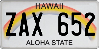 HI license plate ZAX652
