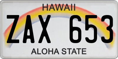 HI license plate ZAX653