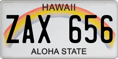 HI license plate ZAX656