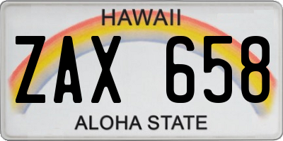 HI license plate ZAX658