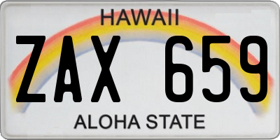 HI license plate ZAX659
