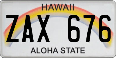 HI license plate ZAX676