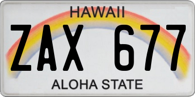 HI license plate ZAX677