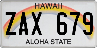 HI license plate ZAX679
