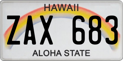 HI license plate ZAX683