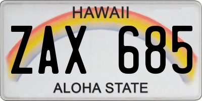 HI license plate ZAX685