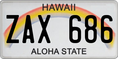 HI license plate ZAX686