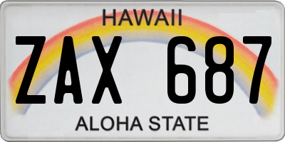 HI license plate ZAX687