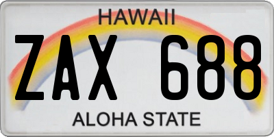 HI license plate ZAX688