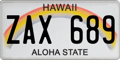 HI license plate ZAX689