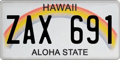 HI license plate ZAX691
