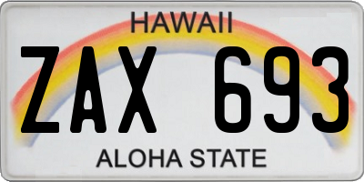 HI license plate ZAX693