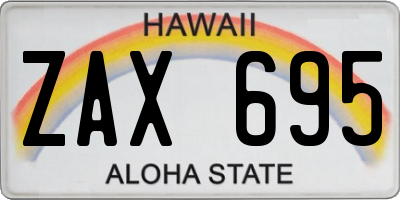 HI license plate ZAX695