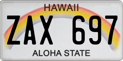 HI license plate ZAX697