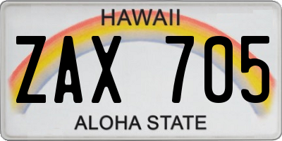 HI license plate ZAX705