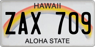 HI license plate ZAX709