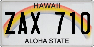 HI license plate ZAX710