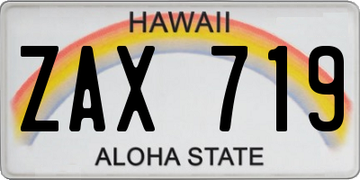 HI license plate ZAX719