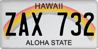 HI license plate ZAX732