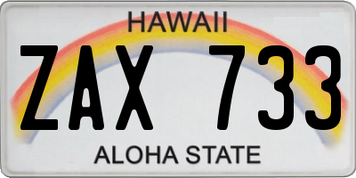 HI license plate ZAX733