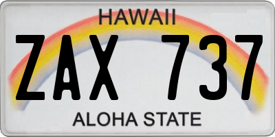 HI license plate ZAX737