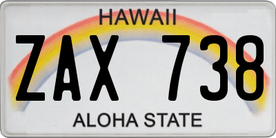 HI license plate ZAX738