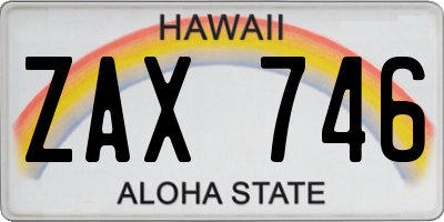 HI license plate ZAX746