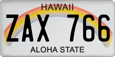 HI license plate ZAX766