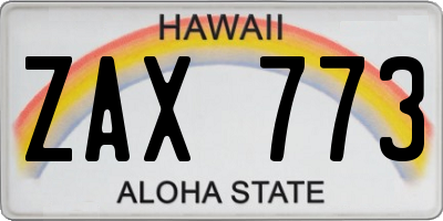 HI license plate ZAX773