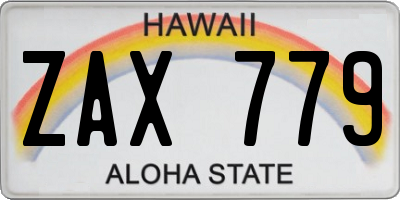 HI license plate ZAX779